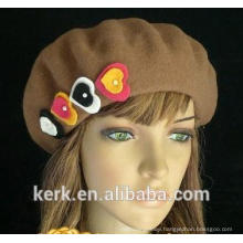 2015 new plush winter angora custom brown berets hats for ladies